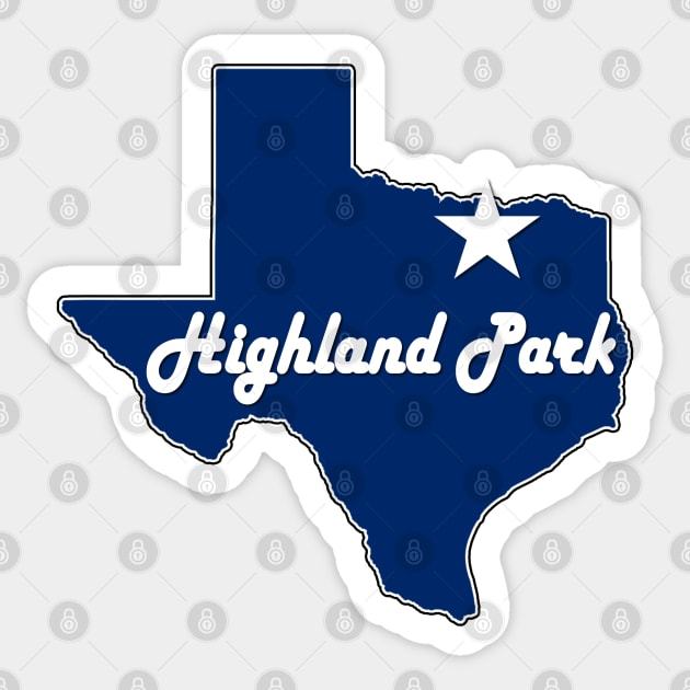 Highland Park Texas Lone Star State Map TX City Navy Blue Sticker by Sports Stars ⭐⭐⭐⭐⭐